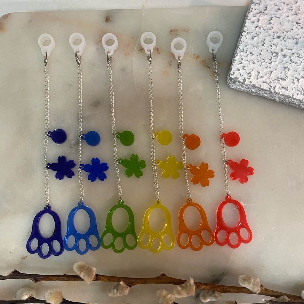 Rainbow Bunny paw charm, Stanley cup charm w/straw silicon , epoxy, party favors